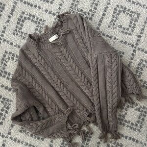 Altar'd State Taupe Cable Knit Sweater